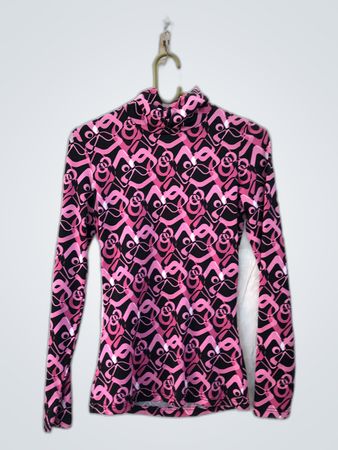 Unbranded Pink and Black Geometric Turtleneck Top