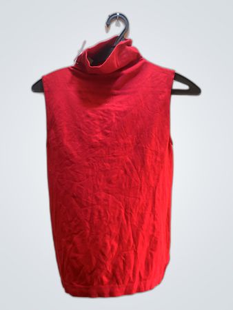 Unbranded Red Sleeveless Mock Neck Top