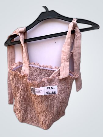 Unbranded Blush Crinkle Strap Crop Top