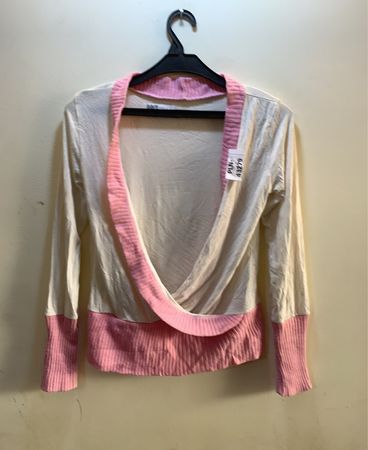 Unbranded White and Pink Wrap Cardigan