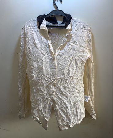 Unbranded White Crinkled Collar Shirt