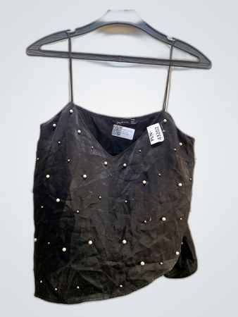 Zara Black Pearl Accent Cami Top