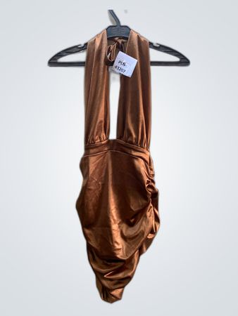 Saint Genie Satin Halter Mini Dress