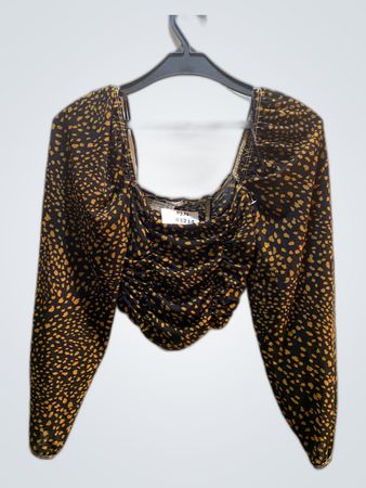 Topshop Leopard Print Off-Shoulder Blouse