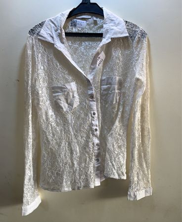 Charles Vogele Lace Button-Down Blouse