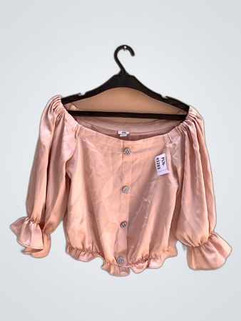 River Island Off-Shoulder Puffed Sleeve Blouse