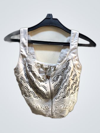 Giorgio Embellished Lace Crop Top