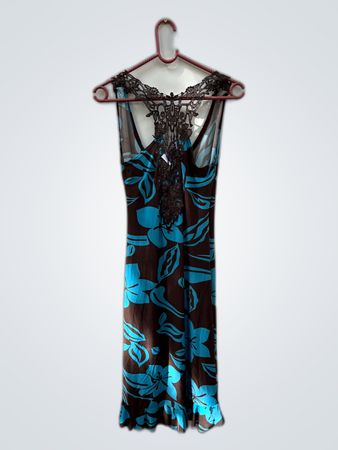 Floral Print Lace Back Wrap Dress