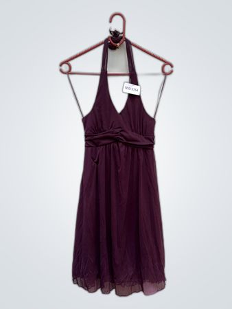 Unbranded Purple Chiffon Halter Mini Dress