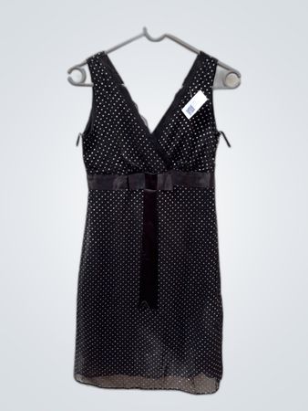 Unbranded Black Polka Dot Sleeveless Mini Dress