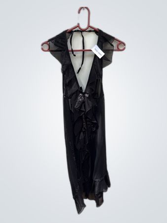 Unbranded Black Ruffled Sheer Cami Dress