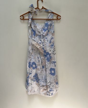 Unbranded Floral Print Halter Mini Dress