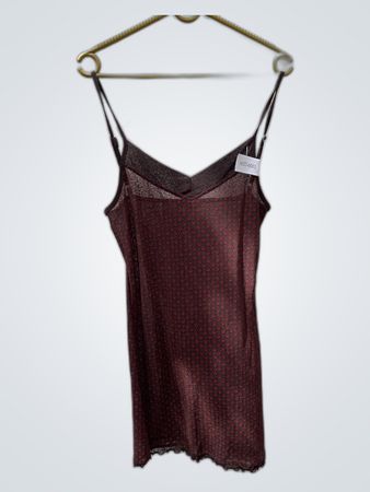 Unbranded Burgundy Polka Dot Mesh Cami Top