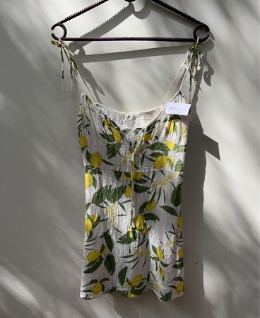 Pull&Bear Lemon Print Sleeveless Mini Dress