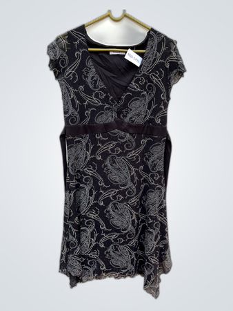 Yessica Black Paisley Wrap Mini Dress