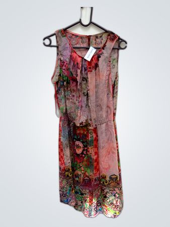 Unbranded mehrfarbiger floraler ärmelloser Midikleid