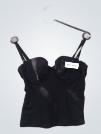 Unbranded Black Lace-Up Bustier Top