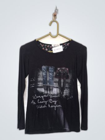 LPG Girls Black Long Sleeve Graphic T-Shirt