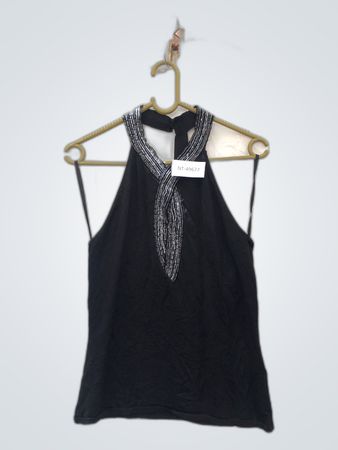 Unbranded Black Beaded Halter Top