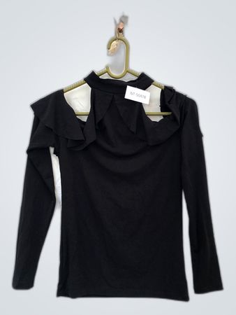 Black Ruffled Top