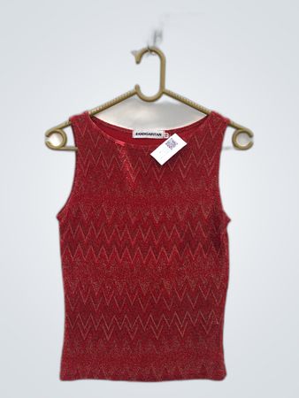 Unbranded Red Glitter Zigzag Tank Top