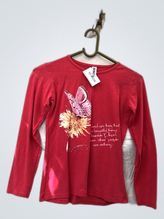 BRIKO Red Graphic Long-Sleeve T-Shirt