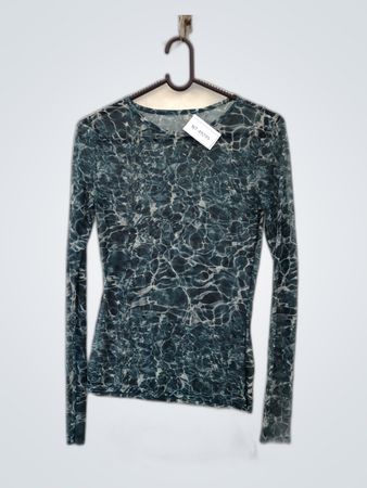 Teal Mesh Long Sleeve Top