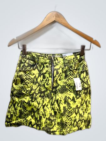 Denim Co. Neon Snakeskin Mini Skirt