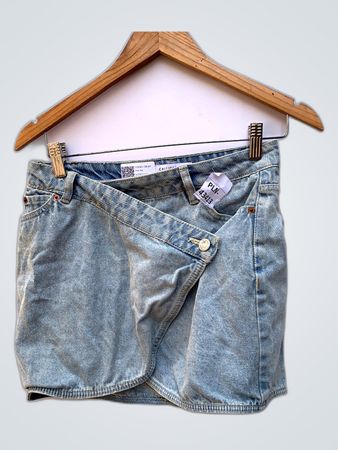 Calliope Denim Wrap Mini Skirt