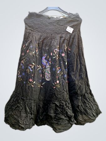 Girl Talk Black Embroidered Maxi Skirt