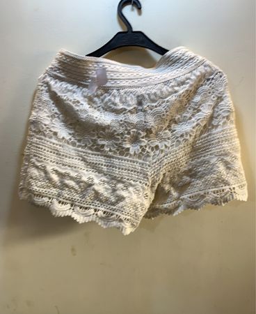 ONLY White Lace Mini Shorts