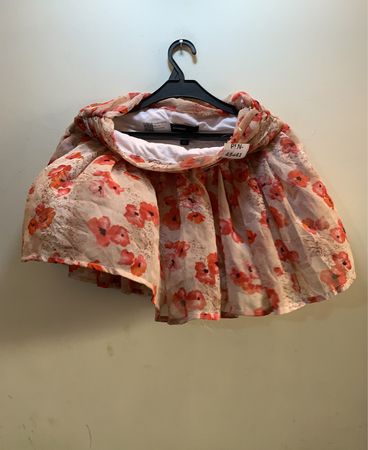 Mango Floral Pleated Mini Skirt