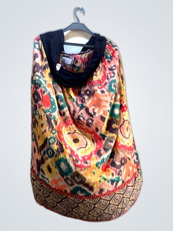 Unbranded mehrfarbiger Ikat Kapuzenponcho