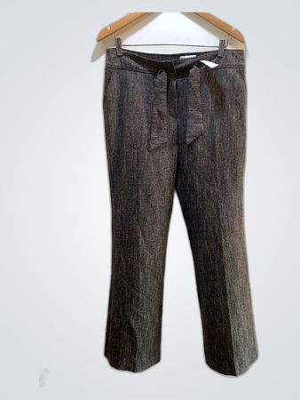 Lulu Gray Pinstripe Wide-Leg Trousers
