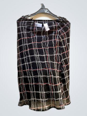 Faith Black Grid Pattern Midi Skirt
