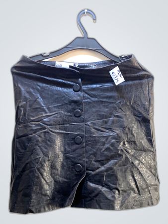 Unbranded Black Crocodile Print Faux Leather Mini Skirt