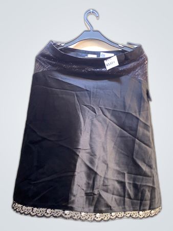 Berrier Black Satin Mini Skirt