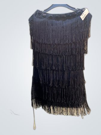 Unbranded Black Fringe Mini Dress