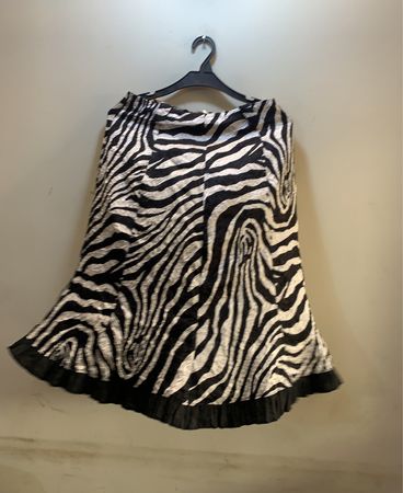 Unbranded Black and White Zebra Print Flared Mini Skirt