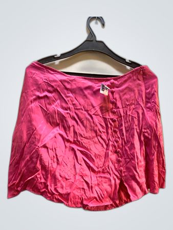 Zara Pink Satin Button-Front Mini Skirt