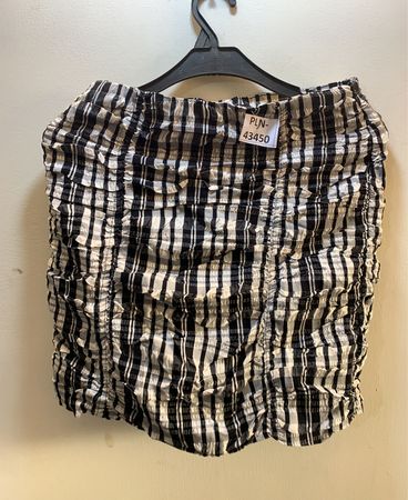 Zara Black and White Plaid Ruffle Mini Skirt
