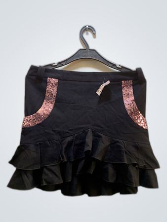 Patrizia Pepe Black Ruffle Mini Skirt