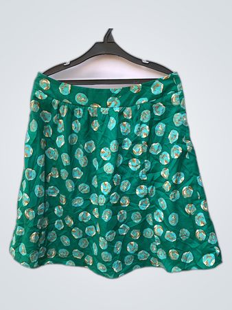 Green Polka Dot Pleated Mini Skirt