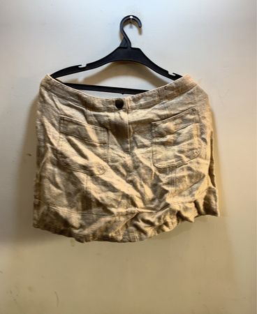 MANGO Beige Linen Mini Skirt