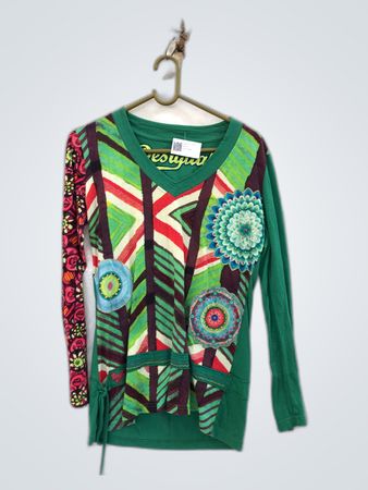 Desigual Multicolored Printed Long-Sleeve Blouse