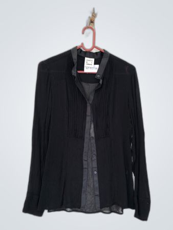 Karen by Simonsen Black Pleated Blouse