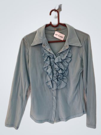 Light Blue Ruffled Blouse