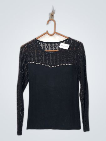Unbranded Black Lace Long Sleeve Top
