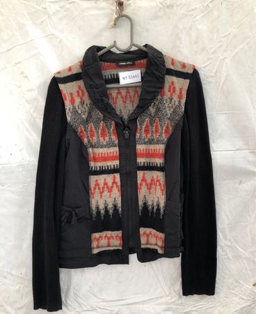 Frank Walder Geometric Knit Cardigan