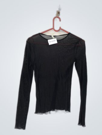 Unbranded Black Mesh Long Sleeve Top